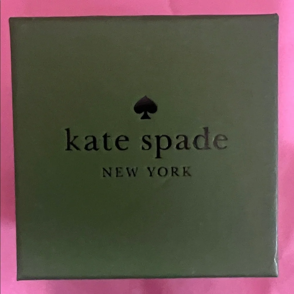 Kate Spade Gold CZ Treasure Trove Hoop Huggie Drop Earrings::NWT::
